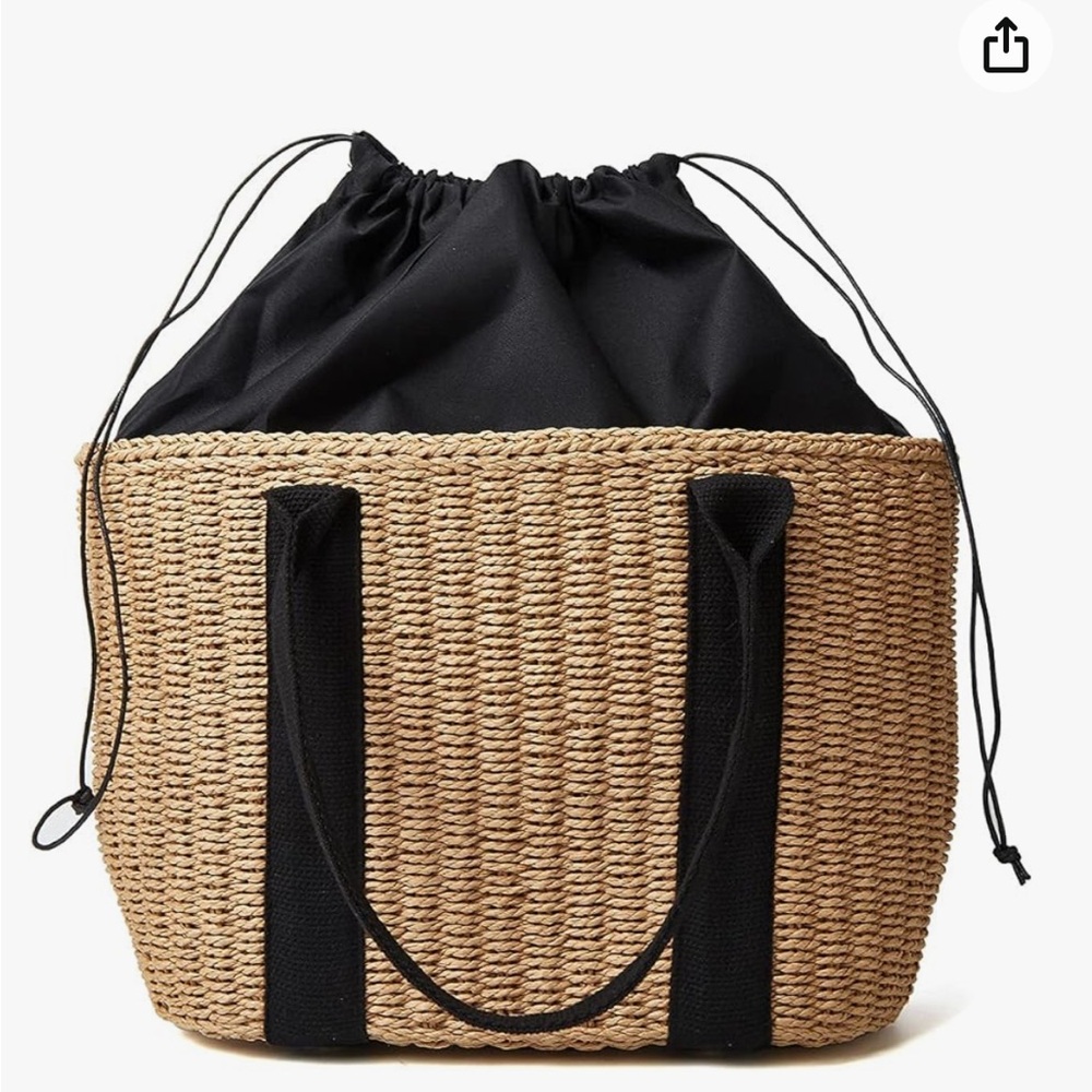 Women Straw Bags Summer Beach Large Tote Bag Handmade Woven Shoulder Crossbody